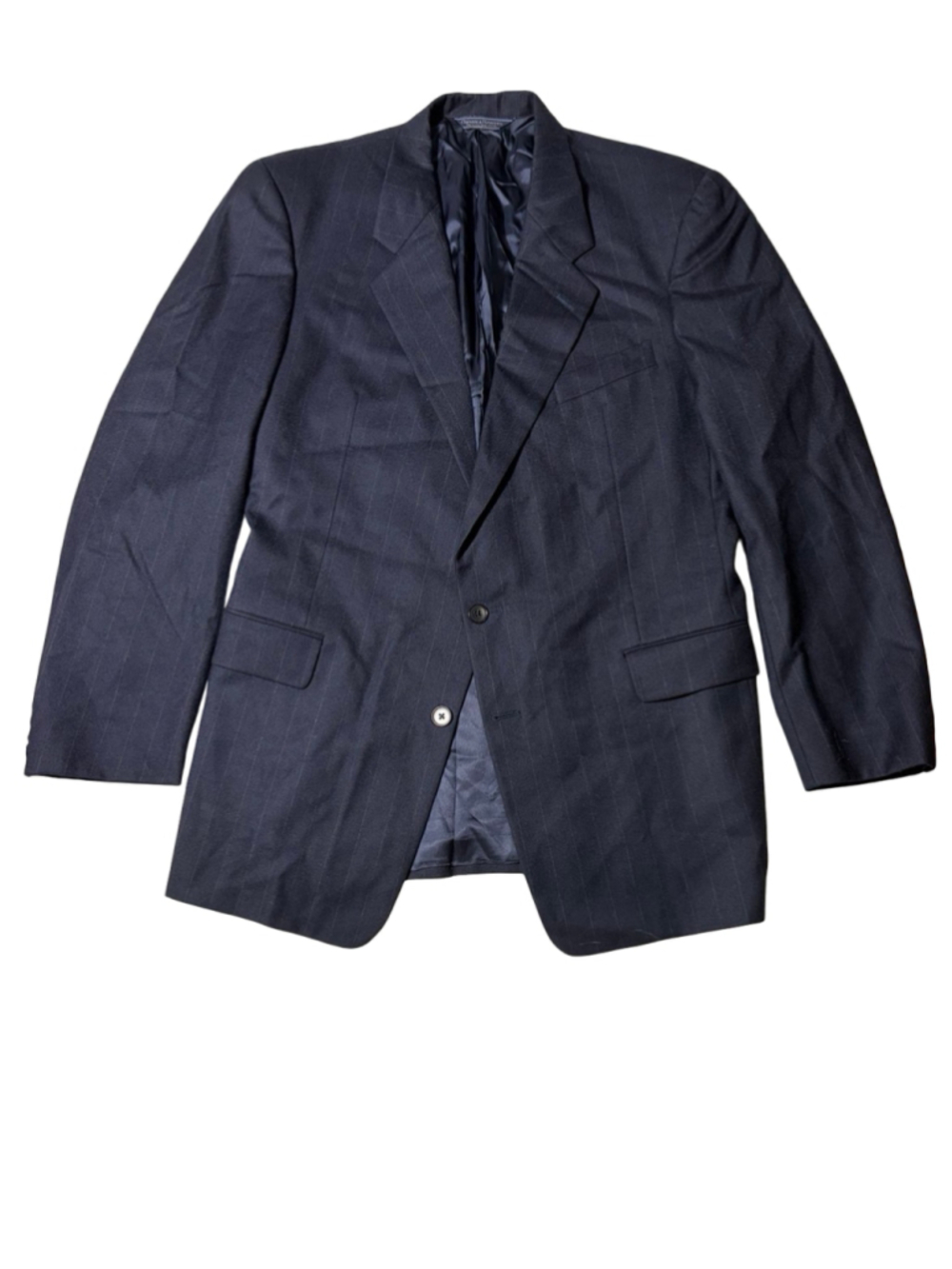 Gieves & Hawkes Savile Row Men’s 44L Navy Pinstripe Wool Blazer Sport Coat